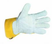ČERVA pracovní rukavice EIDER č.10,5- kombinace  hovězí štípenka, žlutý textil